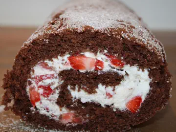 Choko-roulade med friske jordbær, billede 7