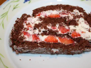 Choko-roulade med friske jordbær, billede 9