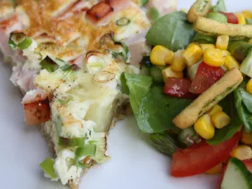Tærte med hamburgerryg, kartofler og forårsløg, billede 9